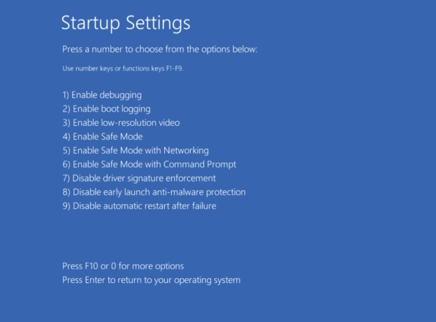Wählen Sie Abgesicherten Modus aktivieren