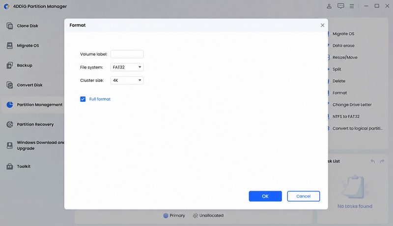 choose fat32 file system