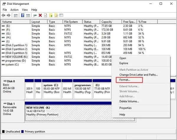 format usb drive to fat32