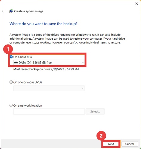 choose on a hard drive