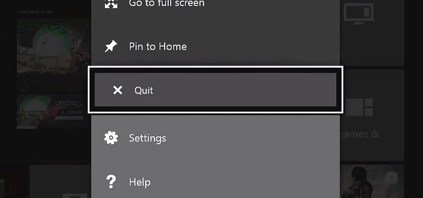 choose the quit option