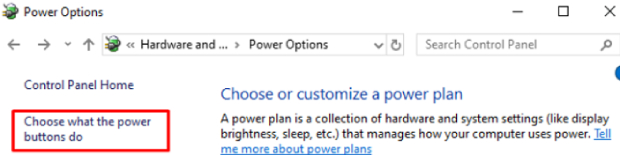 Choose what power buttons do
