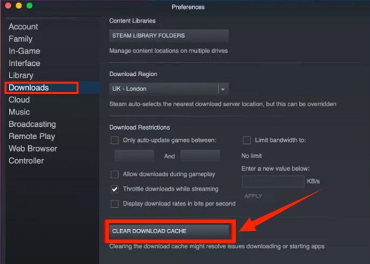 clear download cache