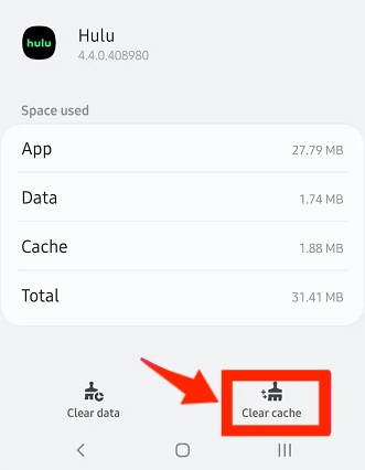 clear hulu cache on android