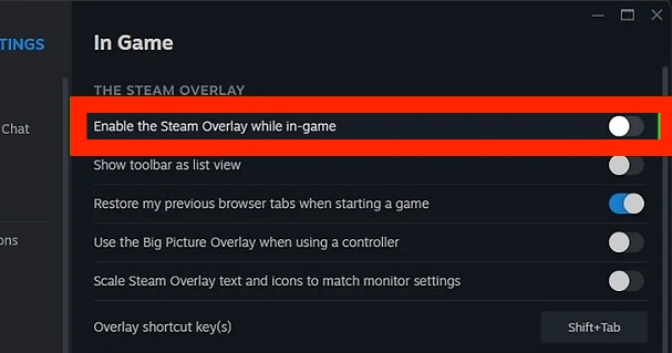 Steam-Overlay im Spiel aktivieren anklicken