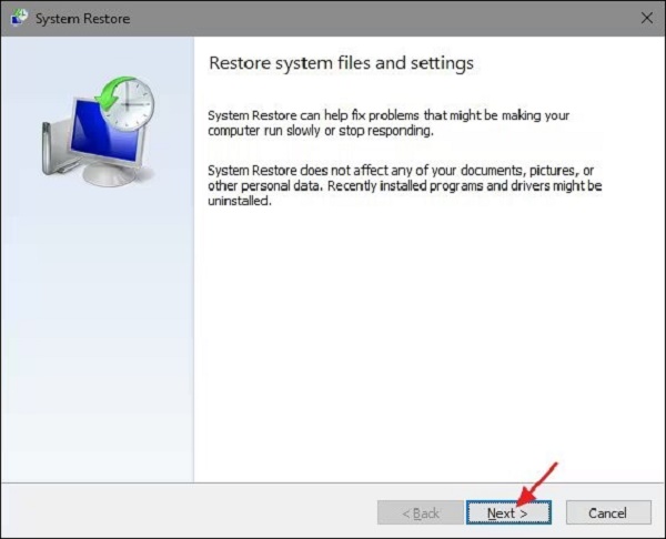 Approve the settings and click Next. to rest windows 11