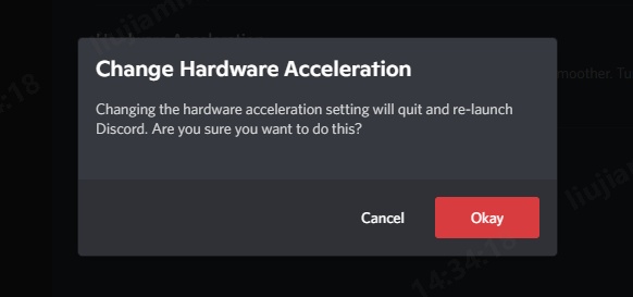 click okay to disable hardware acceleration