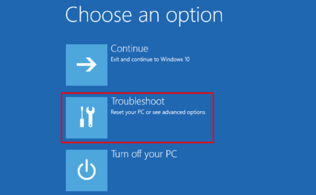 Click on troubleshoot  form available option