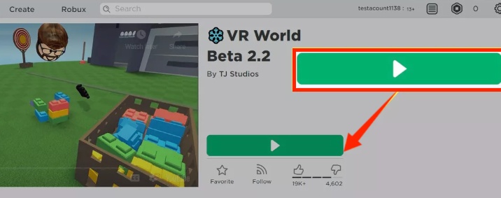 click play on roblox website