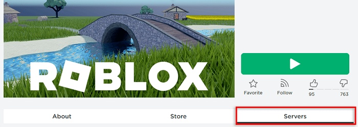 click servers in roblox
