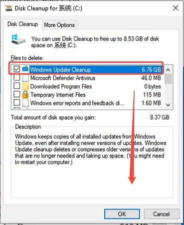 click windows update cleanup