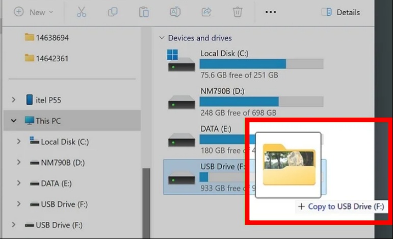 copy file to external drive