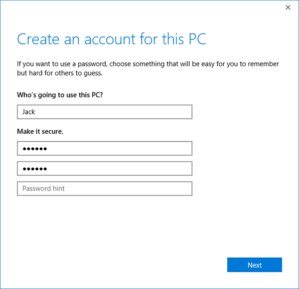 create a new adminstrator to fix critical error start menu-2