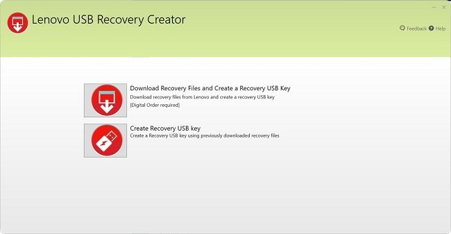 USB 복구 드라이브 생성