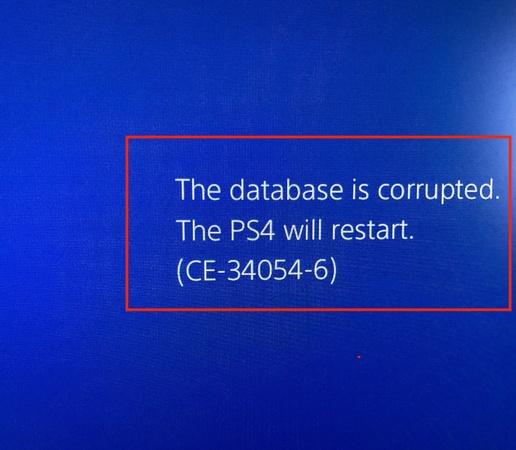 database is corrupted ps4
