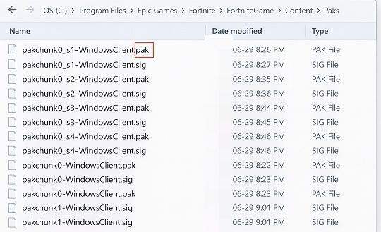 delete all pak files