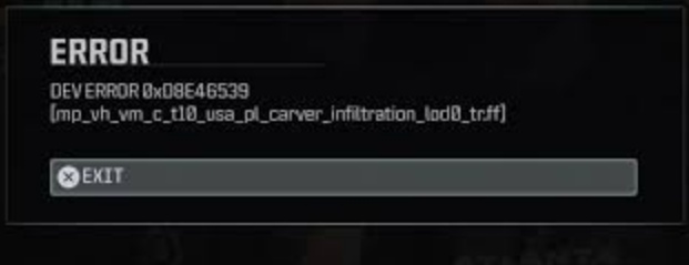 dev error 0xd8e46539
