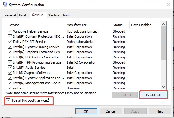 diable all microsoft services