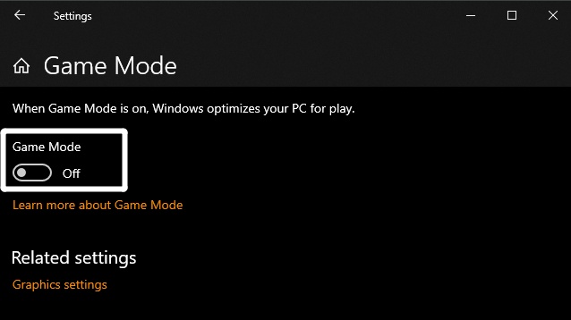 disable game mode
