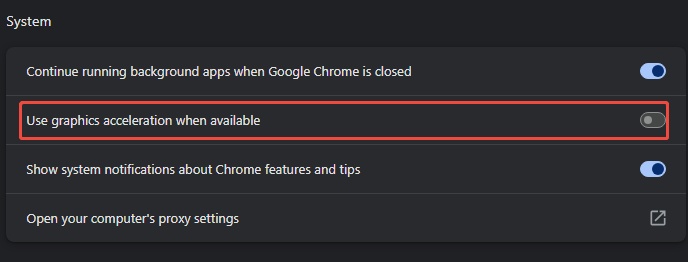 disable hardware acceleration