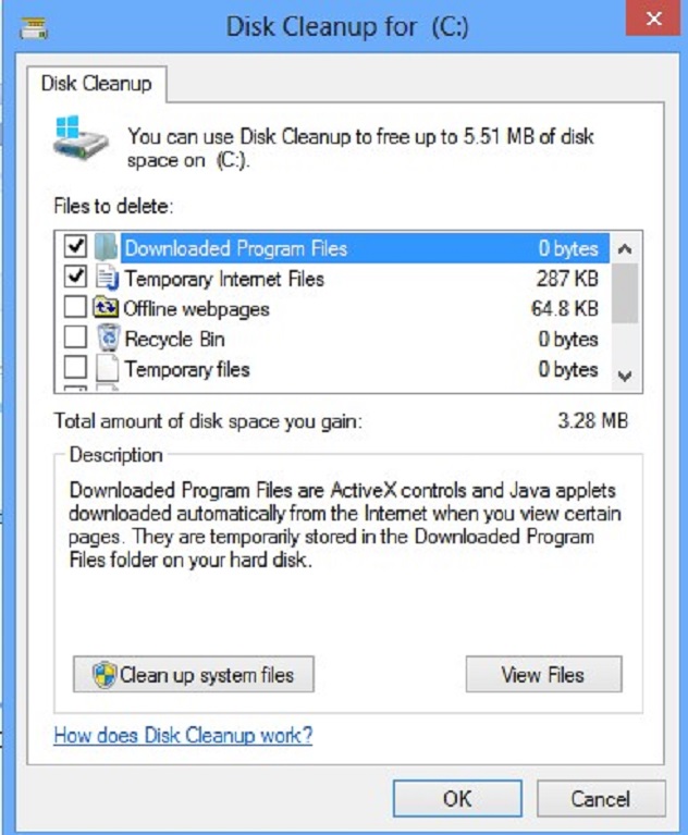 select files to delete and click ok