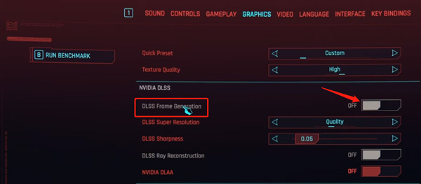 turn off dlss frame generation