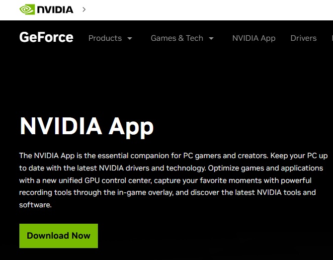 download nvidia app