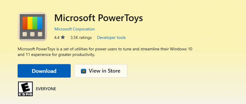 download powertoys from microsoft store