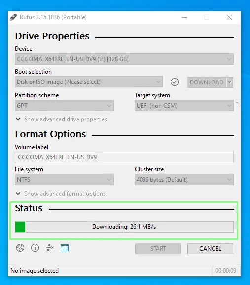 download status