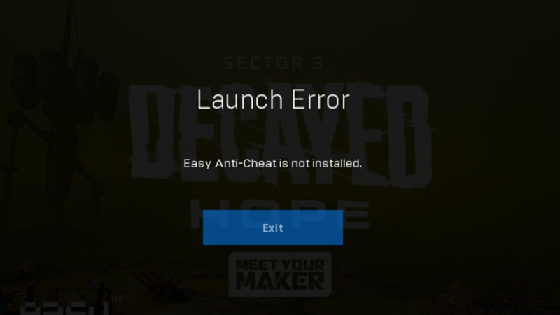 easy anti cheat is not installed