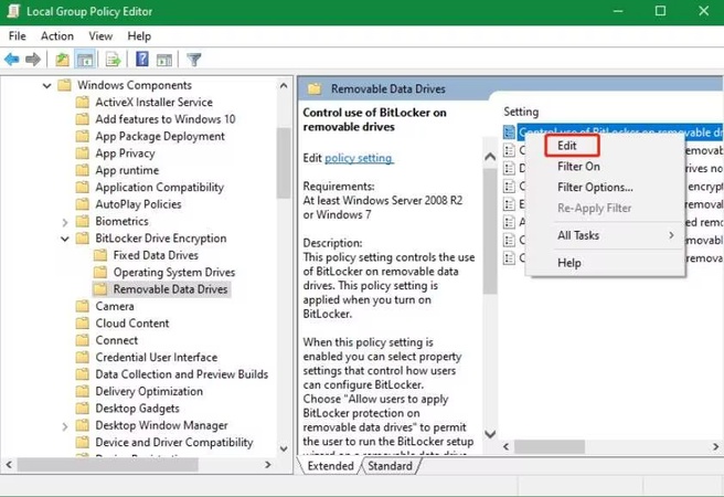 edit the group policy