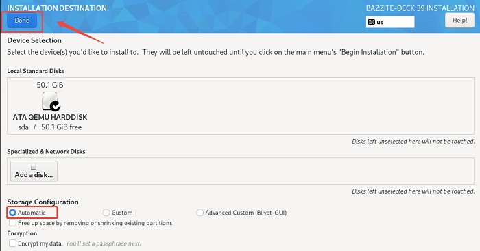 enable automatic mode and click done