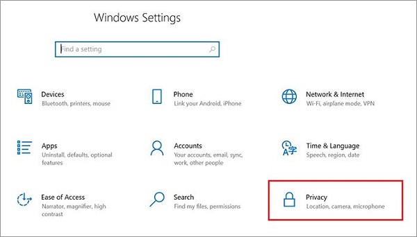 enable camera app to fix 0xa00f4244 nocamerasareattached- step 1