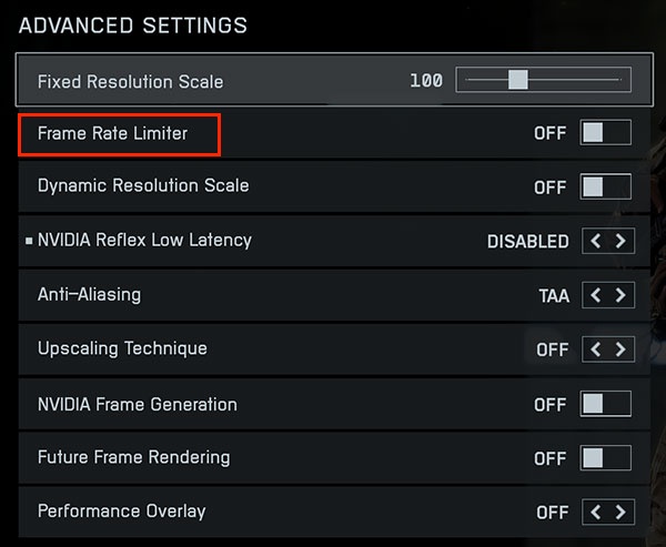 Bildfrequenzbegrenzung in den Spieleinstellungen aktivieren