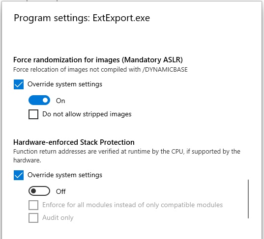 enable pverride system settings