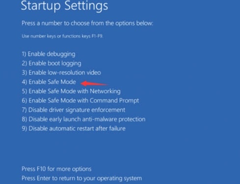 enable safe mode on startup settings