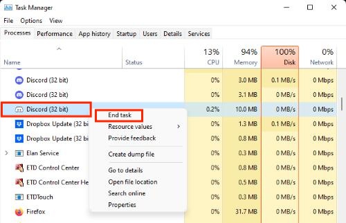 end task for discord