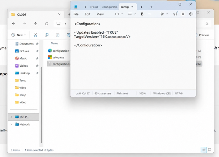 enter the excel build as the target version