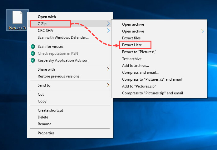 extract the archive with 7 zip