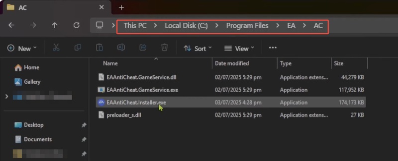 trouver le dossier AC d’EA AntiCheat