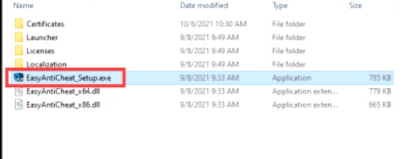 Easy Anti-Cheat Setup-Datei im Installationsverzeichnis finden