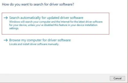 search automatically for drivers