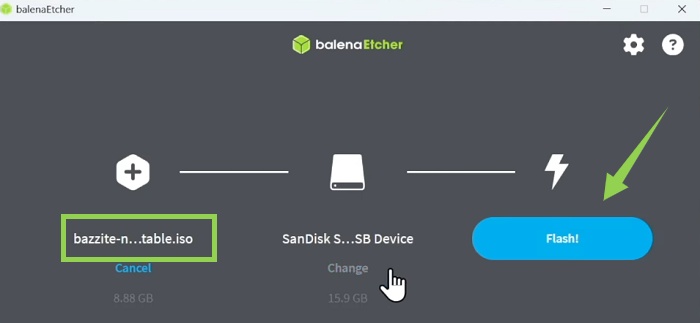 flash bazzite to usb