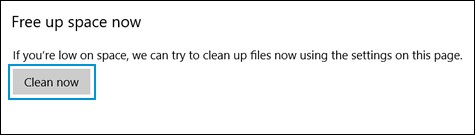 Free up space now