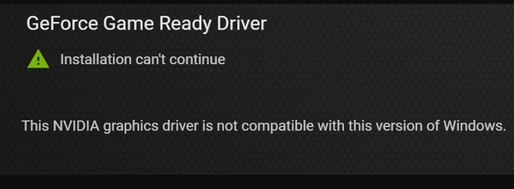 geforce installation can't continue