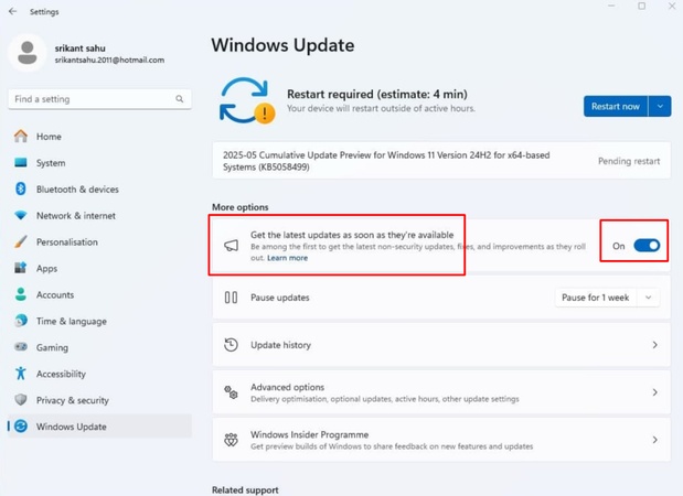 obtenga las últimas actualizaciones si están disponibles
