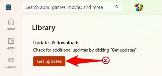 get updates in microsoft store