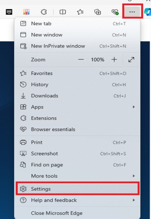 go to settings in chrome