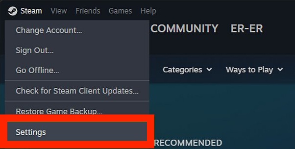 Zu den Steam-Einstellungen gehen