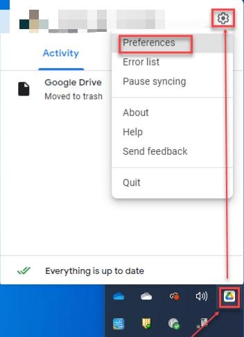 google drive preferences